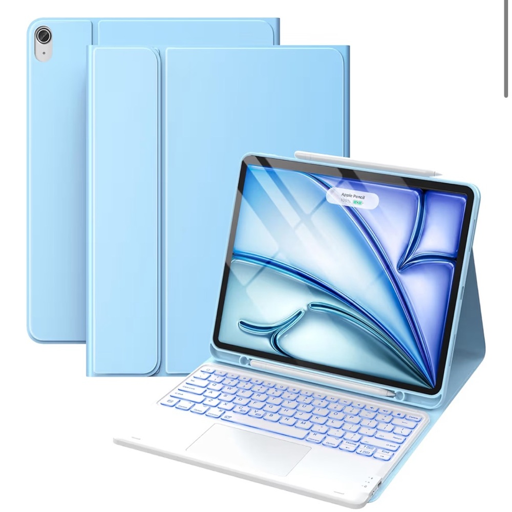 iPad Air 13” Case with Magnetic Detachable Keyboard Wireless Bluetooth-BLUE